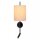 Wandlampe Stoff Metall Beige Schwarz Lesen E27 H:58 cm