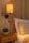 Wandlampe Stoff Metall Beige Schwarz Lesen E27 H:58 cm