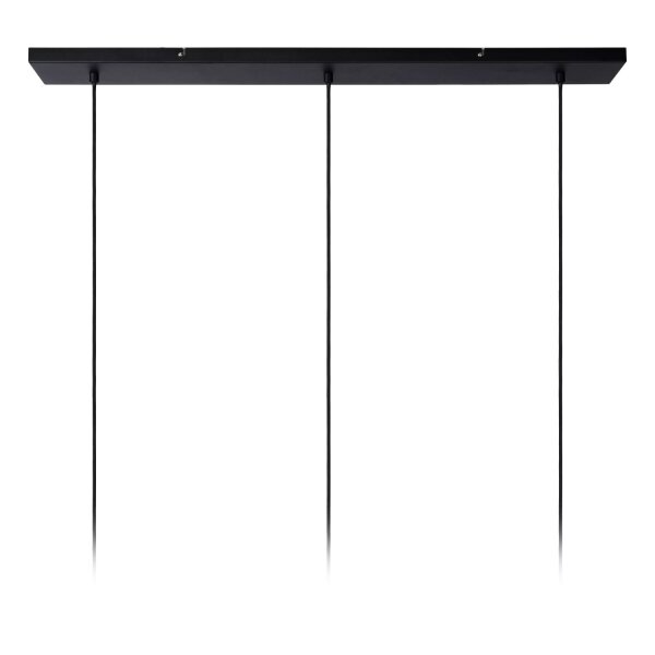Hängelampe Bambus Metall Schwarz E27 113 cm 3-flmg