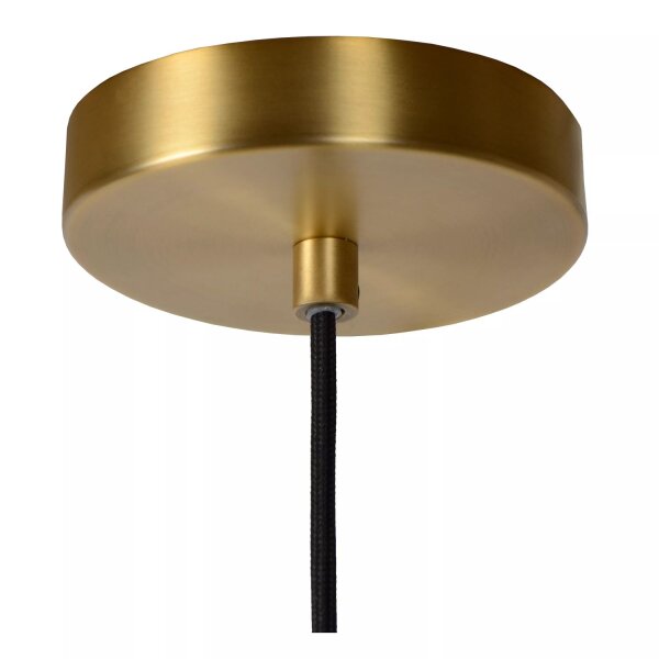 Runde Hängelampe Glas Metall Grün Gold E27 Ø20 cm
