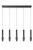 LED H&auml;ngeleuchte Metall Schwarz 103 cm 2700 K 5-flammig