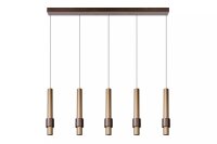 LED H&auml;ngeleuchte Gold Kaffeebraun 103 cm 2700 K 5-flmg