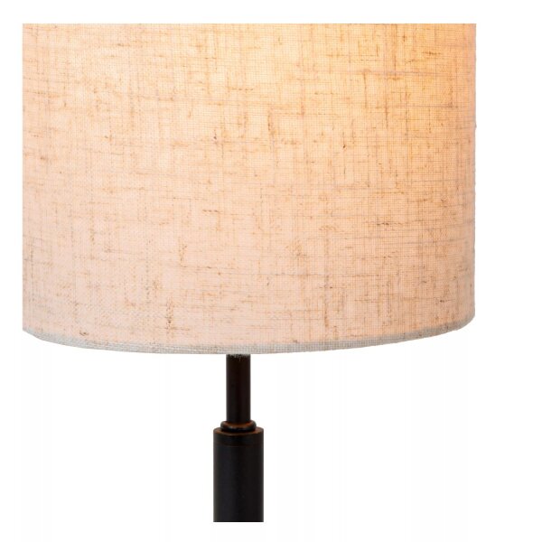 Tischlampe Stoffschirm Loft Beige Schwarz E27 50,5 cm