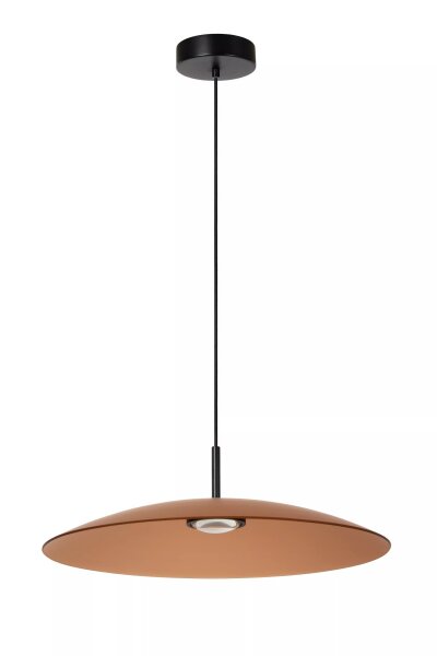 Runde LED Hängeleuchte Glas Bernstein Ø60 cm 2700 K