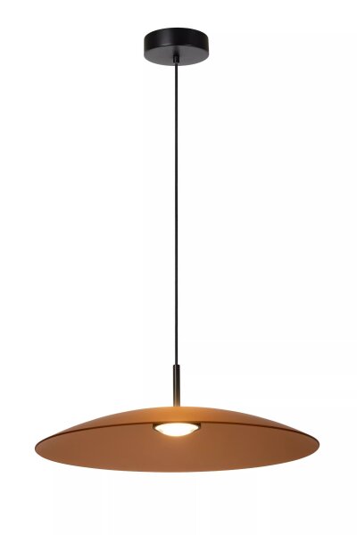 Runde LED Hängeleuchte Glas Bernstein Ø60 cm 2700 K