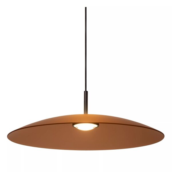 Runde LED Hängeleuchte Glas Bernstein Ø60 cm 2700 K