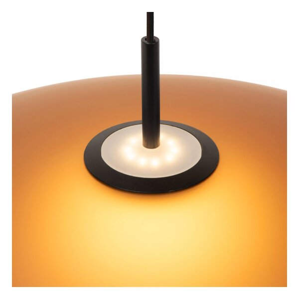 Runde LED Hängeleuchte Glas Bernstein Ø60 cm 2700 K