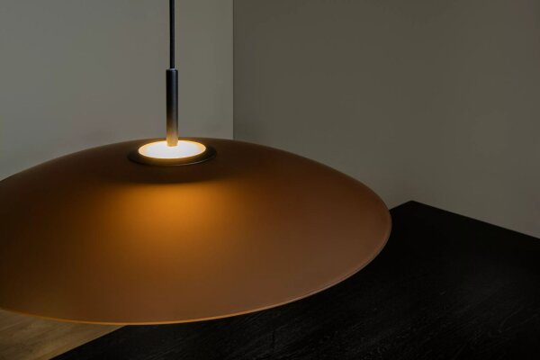 Runde LED Hängeleuchte Glas Bernstein Ø60 cm 2700 K