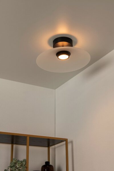 LED Deckenlampe Glas Weiß Ø40 cm 2700 K akzentuiert