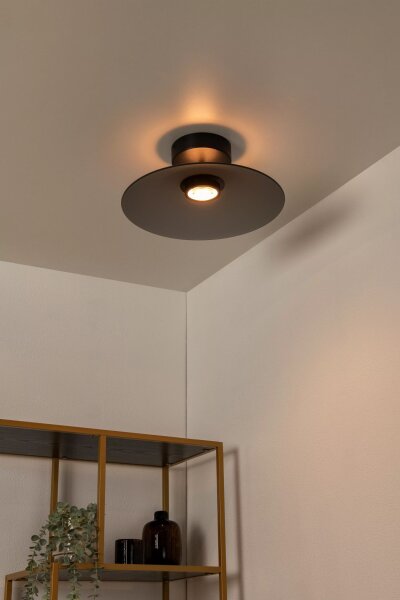 LED Deckenlampe Rauchglas 40 cm rund 2700 K akzentuiert