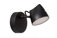 LED Wandstrahler Schwarz T:16,5 cm 2700 K beweglich