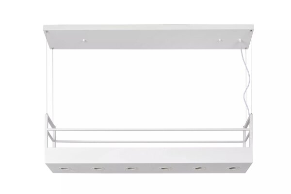 Weiße Hängelampe Metall 110 cm lang GU10 akzentuiert