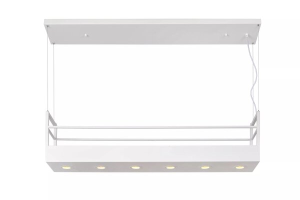 Weiße Hängelampe Metall 110 cm lang GU10 akzentuiert