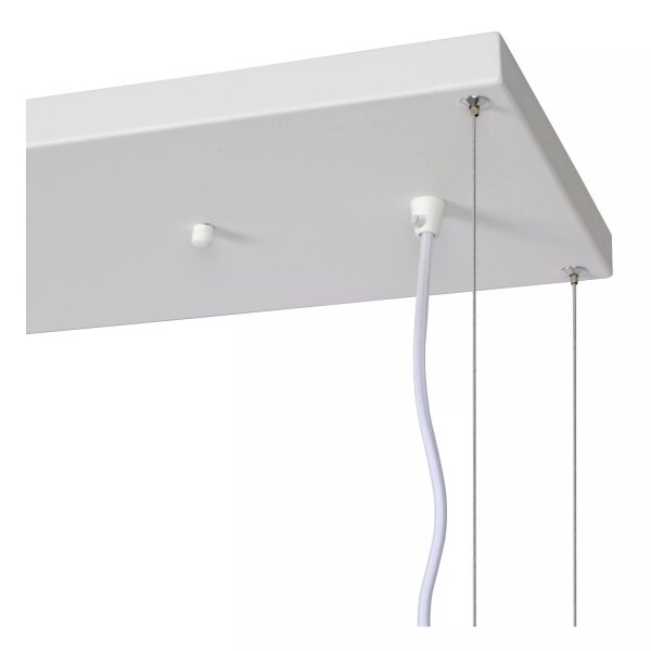 Weiße Hängelampe Metall 110 cm lang GU10 akzentuiert