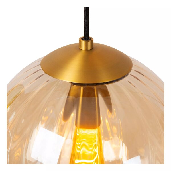 Hängelampe Glas Grün Bernstein L:35 cm E27 3-flammig