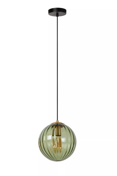 Runde Hängelampe Glaskugel Grün E27 Ø25 cm blendarm