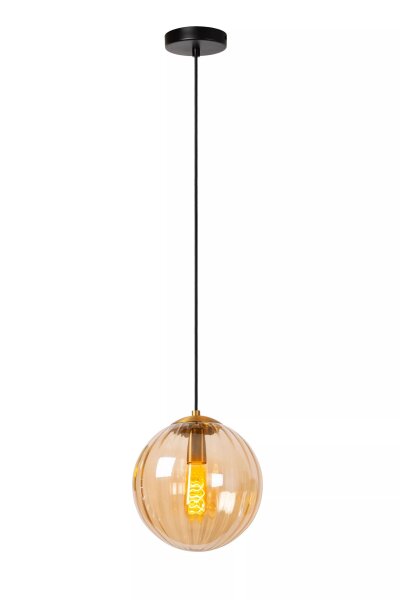 Hängelampe Glaskugel Bernstein E27 Ø25 cm rund blendarm