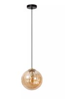 H&auml;ngelampe Glaskugel Bernstein E27 &Oslash;25 cm rund blendarm