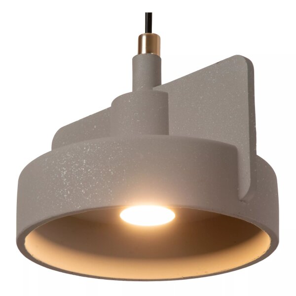 Hängeleuchte Beton Grau Pink Gelb L:25 cm E27 3-flammig