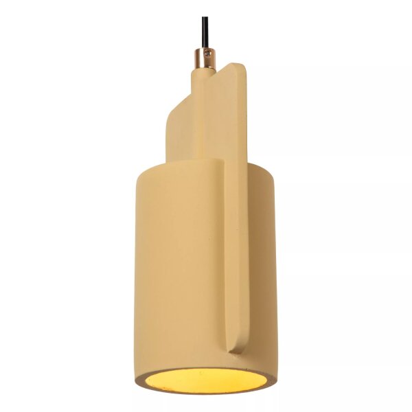 Hängeleuchte Beton Grau Pink Gelb L:25 cm E27 3-flammig