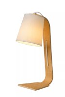 Tischleuchte Skandinavisch Holz Stoff Weiß 45 cm E14