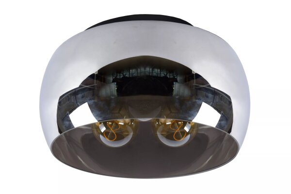 Moderne Deckenlampe Rauchglas Metall E27 Ø50 cm rund