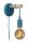 Wandleuchte Kinder Metall Blau Natur T:15 cm E27 Kabel