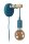 Wandleuchte Kinder Metall Blau Natur T:15 cm E27 Kabel