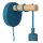 Wandleuchte Kinder Metall Blau Natur T:15 cm E27 Kabel
