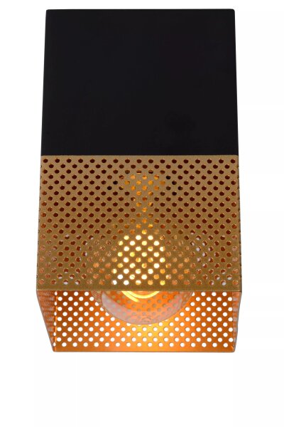 Deckenlampe Industrial Schwarz Gold E27 L:10 cm Metall