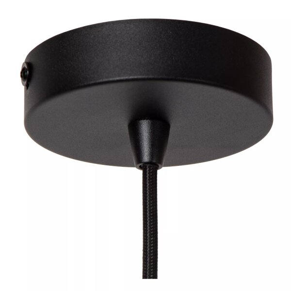 Runde Pendelleuchte Schwarz Gold Metall E27 Ø26 cm rund