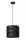Runde Pendelleuchte Schwarz Gold Metall E27 Ø26 cm rund