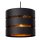 Runde Pendelleuchte Schwarz Gold Metall E27 Ø26 cm rund