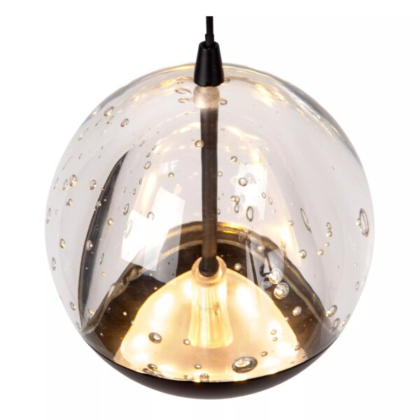 LED Pendelleuchte Glas Metall Schwarz 2700 K 5-flammig