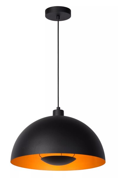 Pendelleuchte Metall Schwarz Gold E27 Ø40 cm Industrial