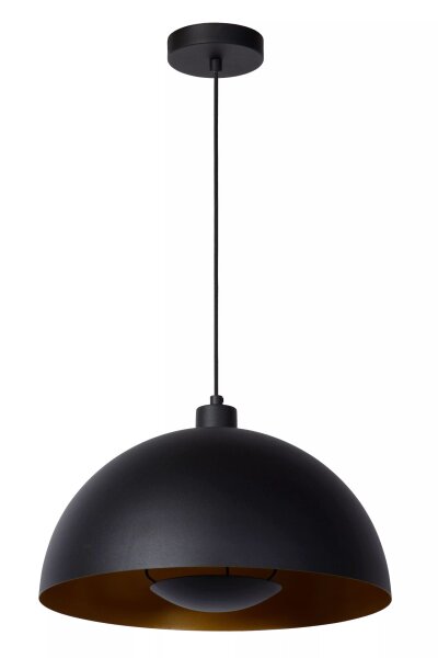 Pendelleuchte Metall Schwarz Gold E27 Ø40 cm Industrial