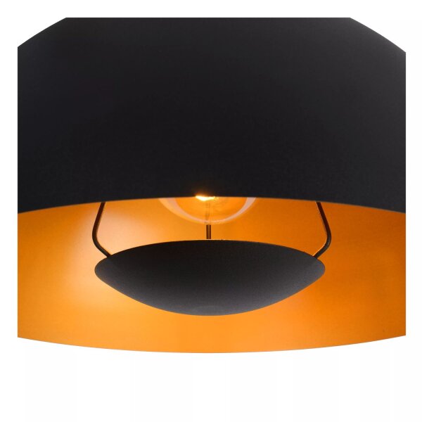 Pendelleuchte Metall Schwarz Gold E27 Ø40 cm Industrial