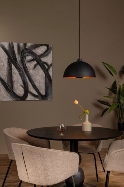 Pendelleuchte Metall Schwarz Gold E27 Ø40 cm Industrial