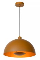 H&auml;ngelampe Metall Ockergelb Gold E27 &Oslash;40 cm Industrie