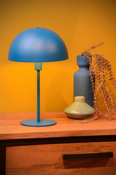 Blaue Tischlampe Metall indirekt E14 40 cm Industrie