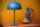 Blaue Tischlampe Metall indirekt E14 40 cm Industrie