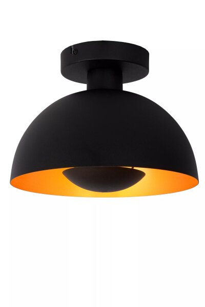 Deckenleuchte Industrial Metall Schwarz Ø25 cm rund E27
