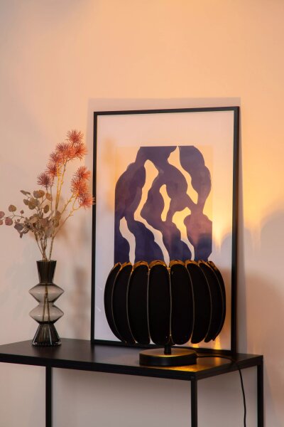 Tischleuchte blendarm Filz Schwarz E27 19,5 cm Modern