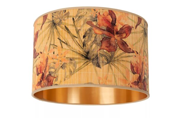 Deckenleuchte Bambus Florales Muster E27 Ø40 cm in Gold
