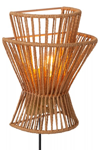 Wandlampe Papier Metall Natur Gold E27 T:14 cm wohnlich