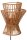 Wandlampe Papier Metall Natur Gold E27 T:14 cm wohnlich