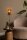 Wandlampe Papier Metall Natur Gold E27 T:14 cm wohnlich
