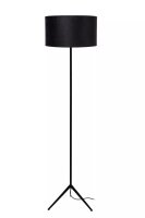 Tripod Stehleuchte Stoff Metall Schwarz E27 147 cm hoch
