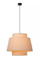 Stoff H&auml;ngelampe Beige gem&uuml;tlich E27 &Oslash;60 cm blendarm