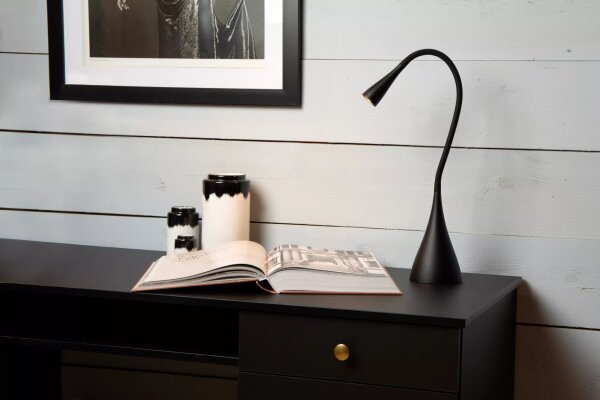 LED Schreibtischleuchte flexibel Schwarz 3000 K 48,5 cm